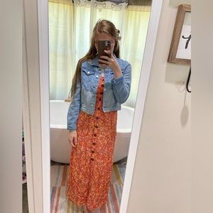 Floral button up maxi dress